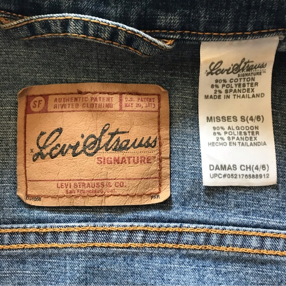 Levi Strauss Signature Women's Blue Denim Jacket - Misses Size Small (4/6) - Picture 3 of 5
